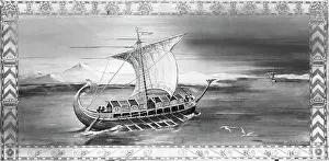 Red Sea Prints: Painting of Phoenician Galley