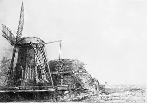 Painting Of A Windmill By Rembrandt