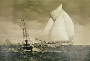 New Jersey Prints: Painting of Yachting Race