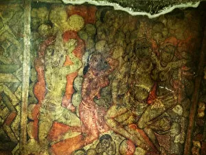 Images Dated 8th October 2015: Paintings in Cave No 32 at Ellora