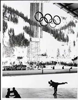 Ice Rink Prints: Pair Skating Practice at Olympic Village