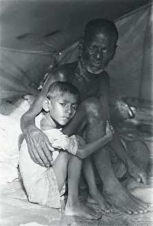 Calcutta Prints: Pakistani Boy Clutching Grandfather