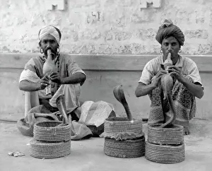 Squatting Prints: Pakistani Snake Charmers on Street