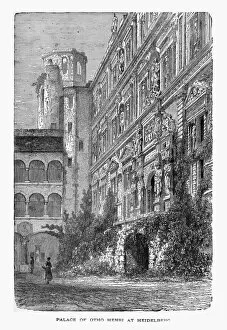 Gothic Style Gallery: Palace of Otho Henri, Otto-Henry, at Heidelberg, Germany Circa 1887