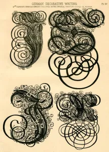 17th Century Style Prints: Palaeography German decorative writing 17th century