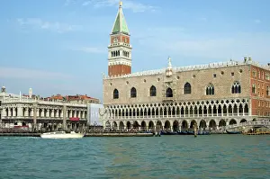 Venice Prints: Palazzo Ducale San Marco Torre dellOrologio Clock Tower Venice Italy
