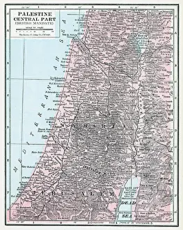 Prints of A color map of Palestine Central Part (British Mandate), 1922. (Photo by Interim Archives/Getty Images) Journey Through Time: Discover Extraordinary Historical Maps and Plans: Palestine Central Part
