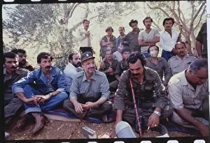 Beirut Prints: Palestinian Guerilla Chief Yasser Arafat with Followers