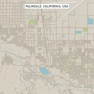 Computer Graphic Collection: Palmdale California US City Street Map