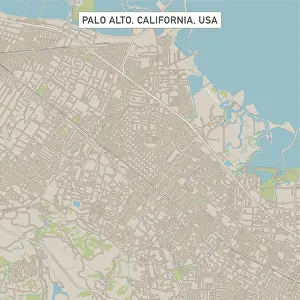 Palo Alto Prints: Palo Alto California US City Street Map
