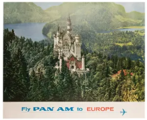 Pan Am Bavarian Castle Poster