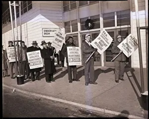 John F Prints: Pan Am Employees on Strike at Airport