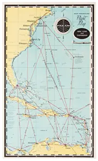 Pan Am Flight Map Poster