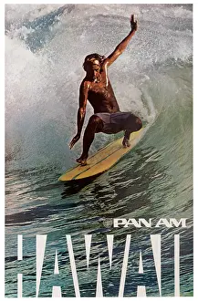 Pan Am Hawaiian Surfer Poster