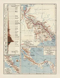 Images Dated 8th July 2015: Panama Canal Project, lithograph, published in 1880