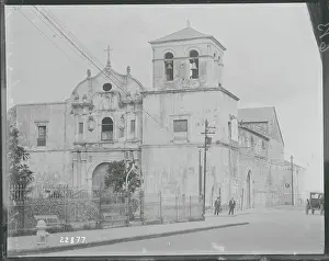Panamanian Church Towering Over Pedestrians