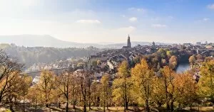 Images Dated 31st October 2013: A Panamera view over the Old City of Bern at rose garden, situated on the River Aare in Switzerland