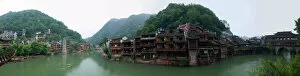 Panarama of Fenghuang ancient city, China