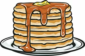 Food And Drink Gallery: Pancake Stack Illustration