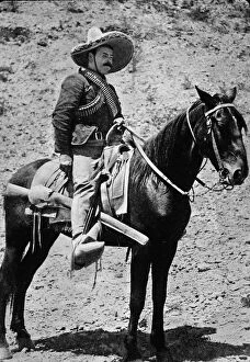 Images Dated 8th April 2016: Pancho Villa Sits On Horseback
