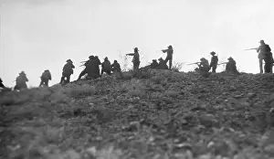 Revolution Prints: Pancho Villa and Troops on Hill with Rifles