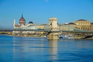 Danube River Collection: Panorama of Budapest, Hungary, with the Chain Bridge and the Parliament