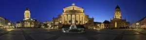 Evening Atmosphere Collection: Panorama, Gendarmenmarkt during the blue hour, Mitte, Berlin, Germany, Europe