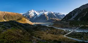 Tekapo Prints: Panorama of Mueller glacier in The Hooker valley, Aoraki / Mount Cook National Park