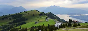 Panorama from Rigi Staffel Mountain looking towards Pilatus Mountain, Rigikulm, Switzerland, Europe