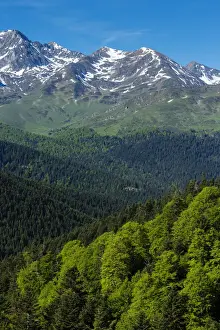 Pyrenean Prints: Panorama from the road to the col d Aspin, Hautes Pyrenees, France