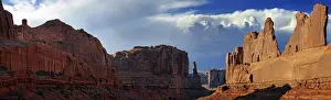 Moab Prints: Panorama of rock formations of the Courthouse Towers
