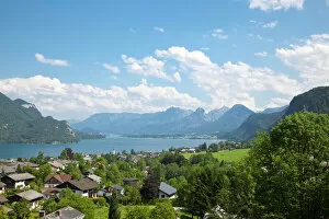 Panorama Gallery: Panorama, St. Gilgen, Wolfgangsee lake, Salzkammergut resort region, Austria, Europe, PublicGround