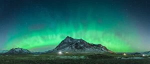 Images Dated 3rd November 2013: Panorama view of an aurora arch in south Iceland