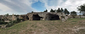 Images Dated 18th August 2016: Panorama View Of Prehistoric Rock Dwellings In Gravina (Canyon) Of Matera, Basilicata