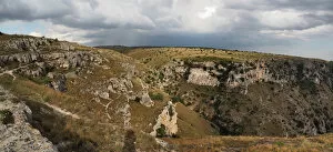 Images Dated 18th August 2016: Panorama View Of The Prehistoric Rock Dwellings In The Gravina of Matera, Basilicata, Southern Italy