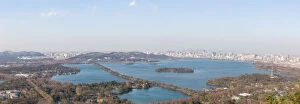 Images Dated 24th January 2016: Panorama view of the West Lake and Hangzhou city, Zhejiang, China