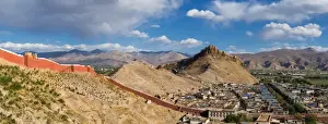 Panoramic Gyangze Fortress, Tibet China