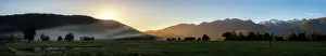 Panoramic landscape of Aoraki / Mount Cook and Mount Tasman