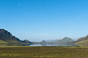 Images Dated 26th July 2013: Panoramic mountain landscape at Alftavatn lake, Laugavegur trekking route, Highlands, Sudurland