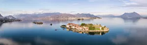 European Alps Collection: Panoramic sunset over Borromean islands, Lake Maggiore, Italy