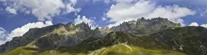 Panoramic view of the mountains around the Col du Galibier, Savoie, France