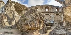 Antigua Western Guatemala Gallery: Panoramic view of ruins of Church and Convent of San Agustin in Antigua Guatemala