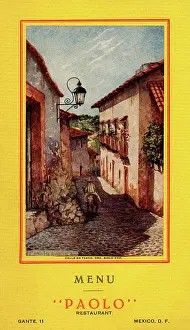 Prints of MEXICO - 1939: A menu for Paolo Restaurant reads 'Menu Paolo Restaurant' from 1939 in Mexico. (Photo by Jim Heimann Collection/Getty Images) A Visual Journey Through Jim Heimann’s Collage Illustrations—Celebrating the Art of Vintage Ephemera and Pop History: Paolo Restaurant
