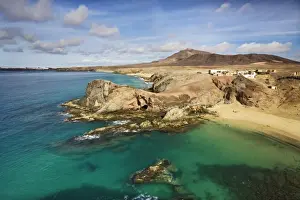 Bank Prints: Papagayo beach in the south of Lanzarote, Canary Islands, Spain, Europe