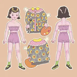 Dark Hair Prints: Paper Dolls