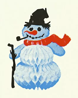 Printstock Collection: Paper Snowman Decoration
