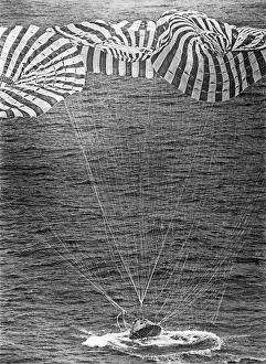Scott Prints: Parachutes Land Apollo Craft