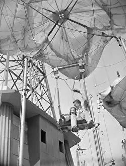 Amusement Park Prints: Parachuting Couple