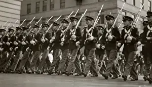 Parading soldiers with bayonets
