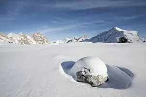 Paraispitze mountain in winter, St. Vigil, Province of South Tyrol, Italy